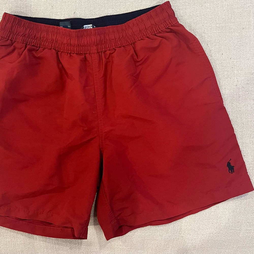 Men’s Red Polo swim trunks